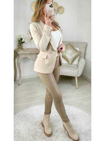 My Look Féminin| Mon blazer cream " boutons dorés",prêt à porter pour femme
