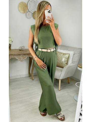 MyLookFeminin,ensemble kaki style lin,prêt à porter mode femme