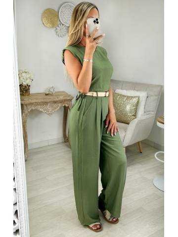 MyLookFeminin,ensemble kaki style lin,prêt à porter mode femme