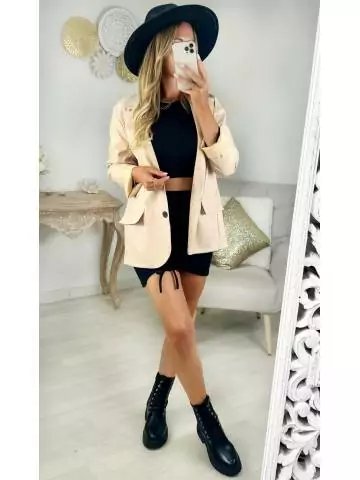 MyLookFeminin,ensemble crop pull et jupe froncée noir,prêt à porter mode femme