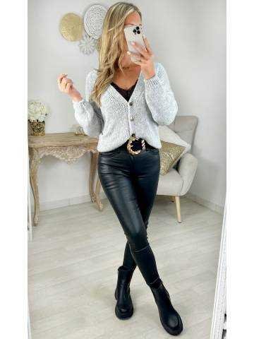 My Look Féminin| gilet en lainage gris ,prêt à porter pour femme