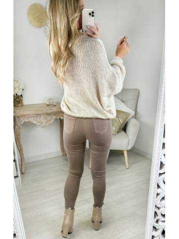 My Look Féminin| gilet doux beige boutons dorés,prêt à porter pour femme