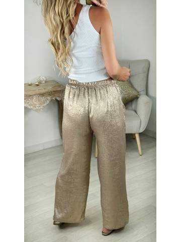 pantalon fluide doré