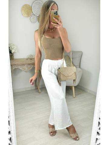 pantalon fluide & loose blanc