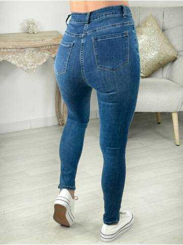 Jeans slim bleu "5 boutons"