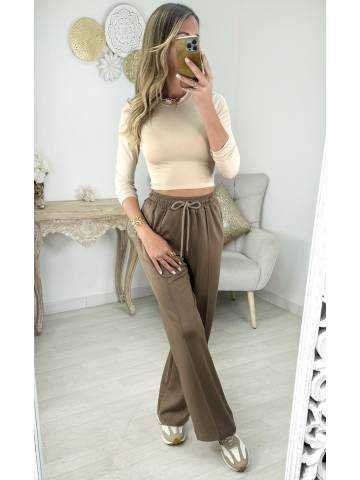 Pantalon droit choco style jogging